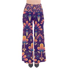Floral Abstract Purple Pattern Pants