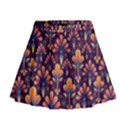 Floral Abstract Purple Pattern Mini Flare Skirt View1