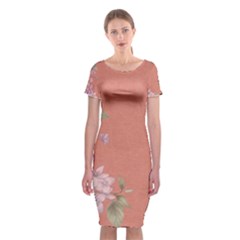Flower Illustration Rose Floral Pattern Classic Short Sleeve Midi Dress by paulaoliveiradesign