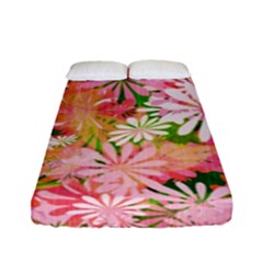 Pink Flowers Floral Pattern Fitted Sheet (full/ Double Size) by paulaoliveiradesign