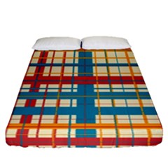 Plaid Pattern Fitted Sheet (queen Size) by linceazul