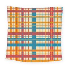 Plaid Pattern Square Tapestry (large) by linceazul