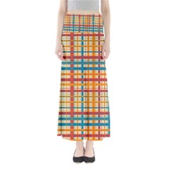 Plaid Pattern Full Length Maxi Skirt by linceazul