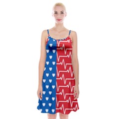 Usa Flag Spaghetti Strap Velvet Dress