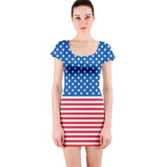 Usa Flag Short Sleeve Bodycon Dress by stockimagefolio1