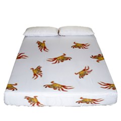 Crabs Photo Collage Pattern Design Fitted Sheet (queen Size)