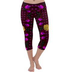 Roses In The Air For Happy Feelings Capri Yoga Leggings