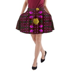 Roses In The Air For Happy Feelings A-Line Pocket Skirt