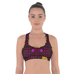 Roses In The Air For Happy Feelings Cross Back Sports Bra