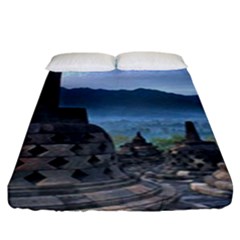 Borobudur Temple  Morning Serenade Fitted Sheet (king Size) by Nexatart