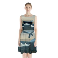 Bromo Caldera De Tenegger  Indonesia Sleeveless Waist Tie Chiffon Dress by Nexatart