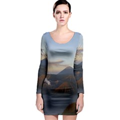 Sunrise Mount Bromo Tengger Semeru National Park  Indonesia Long Sleeve Bodycon Dress by Nexatart