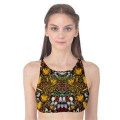 Fantasy Forest And Fantasy Plumeria In Peace Tank Bikini Top by pepitasart