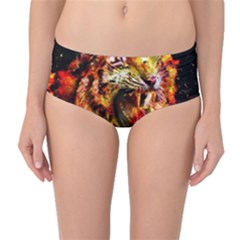 Fire Tiger Mid-waist Bikini Bottoms by stockimagefolio1