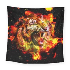 Fire Tiger Square Tapestry (large) by stockimagefolio1
