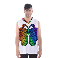 Rainbow Butterfly  Men s Basketball Tank Top by Valentinaart