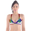 Rainbow butterfly  Plunge Bikini Top View1