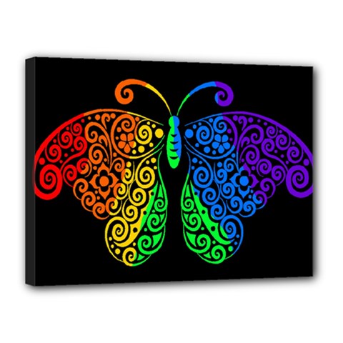 Rainbow butterfly  Canvas 16  x 12 