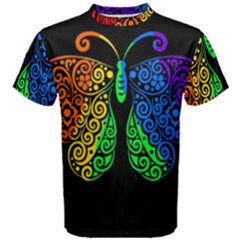 Rainbow butterfly  Men s Cotton Tee