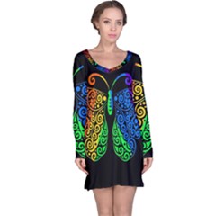 Rainbow butterfly  Long Sleeve Nightdress