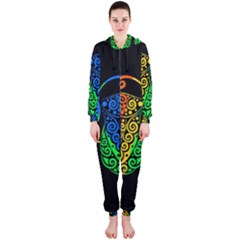 Rainbow butterfly  Hooded Jumpsuit (Ladies) 