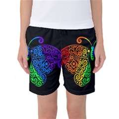 Rainbow butterfly  Women s Basketball Shorts