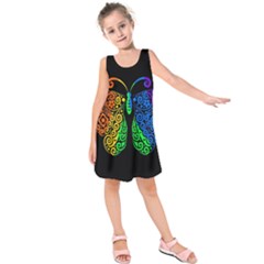 Rainbow butterfly  Kids  Sleeveless Dress