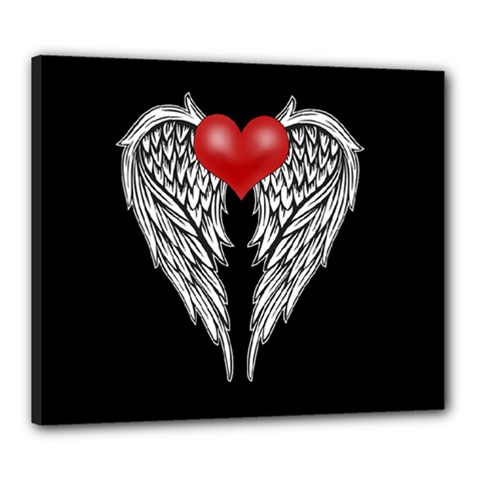 Angel Heart Tattoo Canvas 24  X 20  by Valentinaart