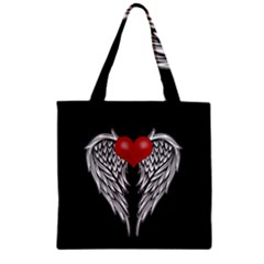 Angel Heart Tattoo Zipper Grocery Tote Bag by Valentinaart