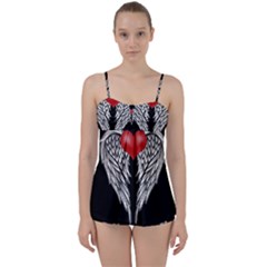 Angel Heart Tattoo Babydoll Tankini Set by Valentinaart