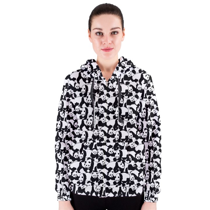 Panda pattern Women s Zipper Hoodie