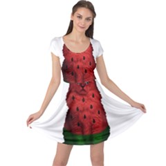 Watermelon Cat Cap Sleeve Dress by Valentinaart