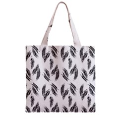 Feather Pattern Zipper Grocery Tote Bag by Valentinaart