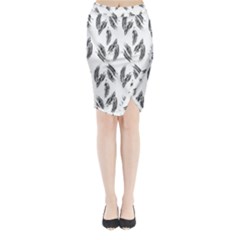 Feather Pattern Midi Wrap Pencil Skirt by Valentinaart