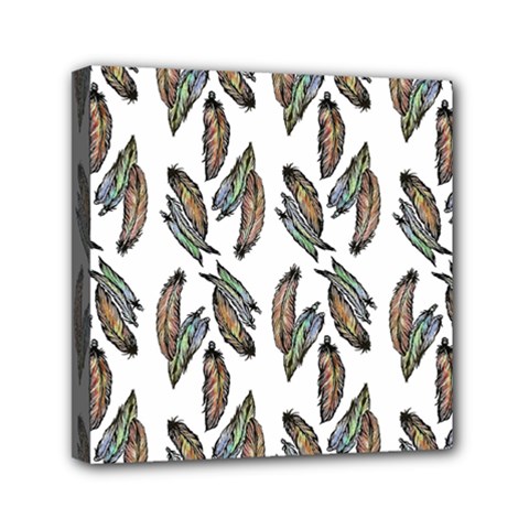 Feather Pattern Mini Canvas 6  X 6  by Valentinaart