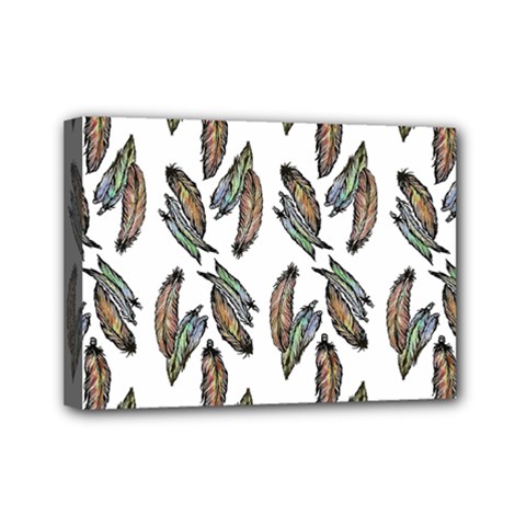 Feather Pattern Mini Canvas 7  X 5  by Valentinaart