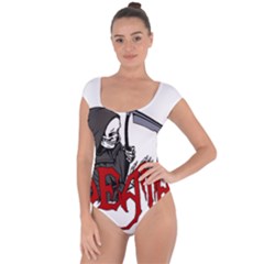 Death - Halloween Short Sleeve Leotard  by Valentinaart