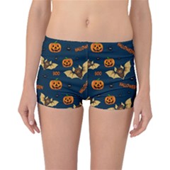 Bat, Pumpkin And Spider Pattern Boyleg Bikini Bottoms