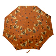 Bat, Pumpkin And Spider Pattern Folding Umbrellas by Valentinaart