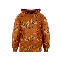 Bat, pumpkin and spider pattern Kids  Pullover Hoodie