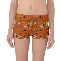 Bat, pumpkin and spider pattern Reversible Boyleg Bikini Bottoms