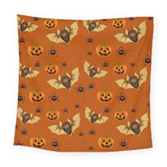 Bat, pumpkin and spider pattern Square Tapestry (Large)