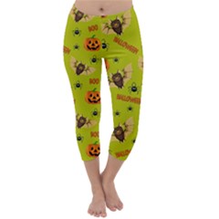 Bat, pumpkin and spider pattern Capri Winter Leggings 