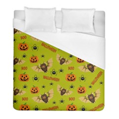 Bat, pumpkin and spider pattern Duvet Cover (Full/ Double Size)