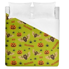 Bat, pumpkin and spider pattern Duvet Cover (Queen Size)