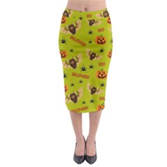 Bat, pumpkin and spider pattern Midi Pencil Skirt