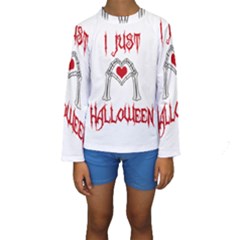 I Just Love Halloween Kids  Long Sleeve Swimwear by Valentinaart