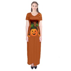 Halloween Short Sleeve Maxi Dress by Valentinaart