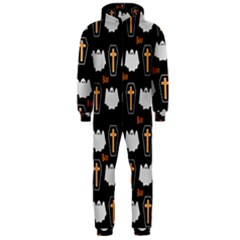 Ghost And Chest Halloween Pattern Hooded Jumpsuit (men)  by Valentinaart