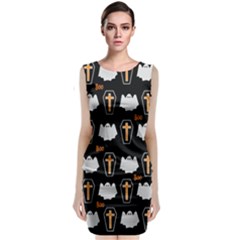 Ghost And Chest Halloween Pattern Classic Sleeveless Midi Dress by Valentinaart